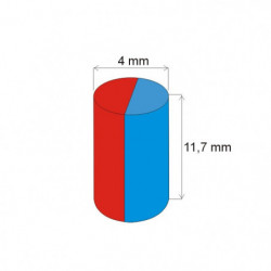 Neodymium magnet cylinder dia.4x11,7 N 80 °C, VMM4-N35