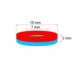 Neodymium magnet ring dia.15,5xdia7x2 N 120 °C, VMM4H-N35H
