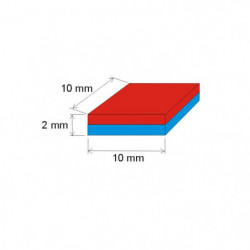 Neodymium magnet prism 10x10x2 P 80 °C, VMM5-N38