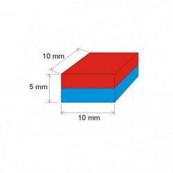 Neodymium magnet prism 10x10x5 N 80 °C, VMM7-N42