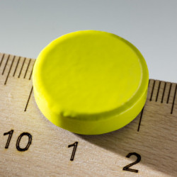 Color magnet round dia.20x5 yellow