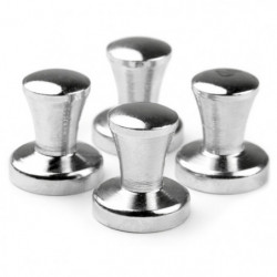 Magnets in a metal case, silver - mini  - set 4 pcs