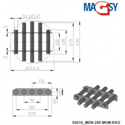 Magnet for injection moulding machine hopper MDN 250 MVM-EKO