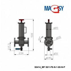 Flow-type magnetic separator MF 50/1-P6-N-1-80-N-P