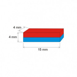 Neodymium magnet prism 15x4x4 N 80 °C, VMM8-N45