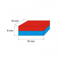Neodymium magnet prism 15x10x6 N 150 °C, VMM7SH-N42SH