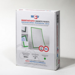 Magnetic pocket A4 with green frame - set 20 pcs