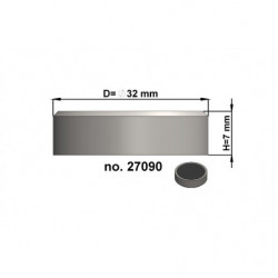 Magnetic lens / pot magnet dia. 32 x height 7 mm, without screw