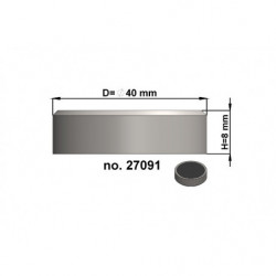 Magnetic lens / pot magnet dia. 40 x height 8 mm, without screw
