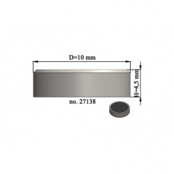 Magnetic lens / pot magnet dia. 10 x height 4,5 mm, without screw