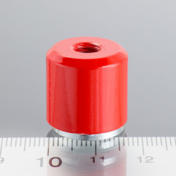 Cylindrical magnetic lens / pot magnet dia. 17 x height 16 mm with inner screw M6. Screw length 5 mm