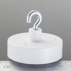 Magnetic lens / pot magnet with hook dia. 43x12,5 mm