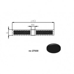 Magnetic lens / pot magnet, rubber-coated, dia. 43x6-M4-6H
