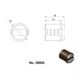 Furniture door magnet with a ferrite magnet, round brown