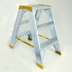 Aluminum double-sided staircase - ALVE FORTE PROFI, type 9403 – 3 levels / crossbars