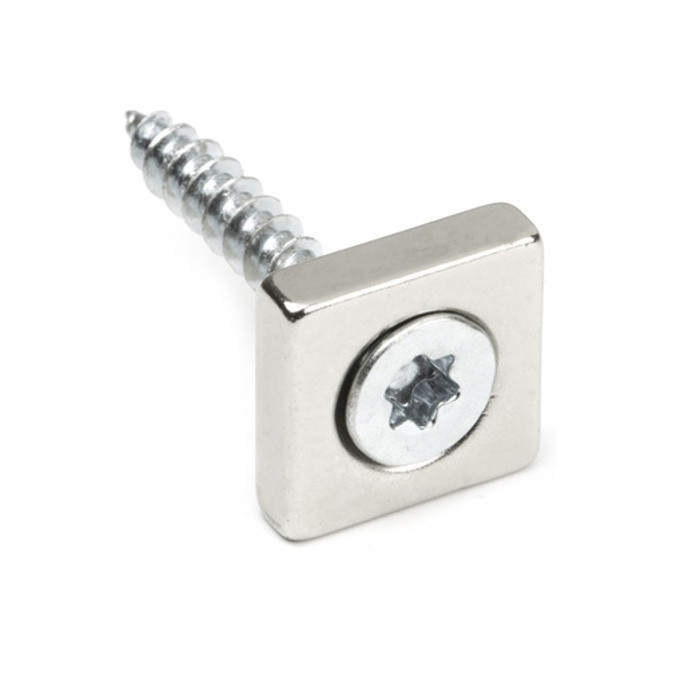 Neodymium magnet prism with a hole for screws with embedded heads 15 x 15 x 4 N 80 °C, VMM4-N35