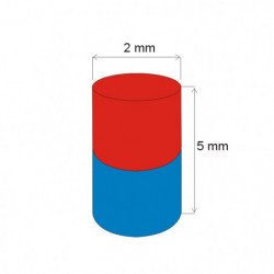 Neodymium magnet cylinder dia.2x5 N 180 °C, VMM4UH-N33UH