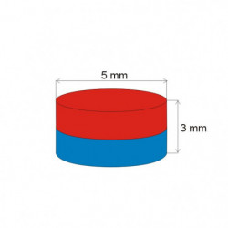 Neodymium magnet cylinder dia.5x3 Z 80 °C, VMM4-N30