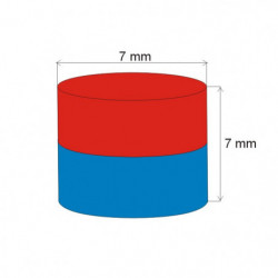 Neodymium magnet cylinder dia.7x7 N 80 °C, VMM7-N42