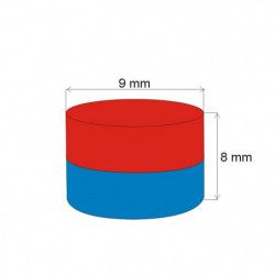 Neodymium magnet cylinder dia.9x8 N 80 °C, VMM4-N30