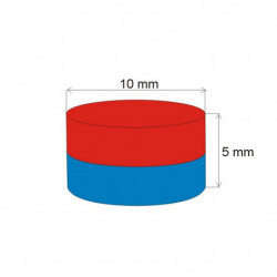 Neodymium magnet cylinder dia.10x5 N 80 °C, VMM7-N42