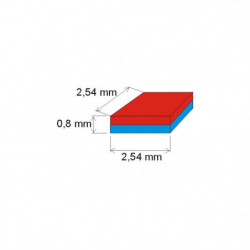Neodymium magnet prism 2,54x2,54x0,8 P 150 °C, VMM6SH